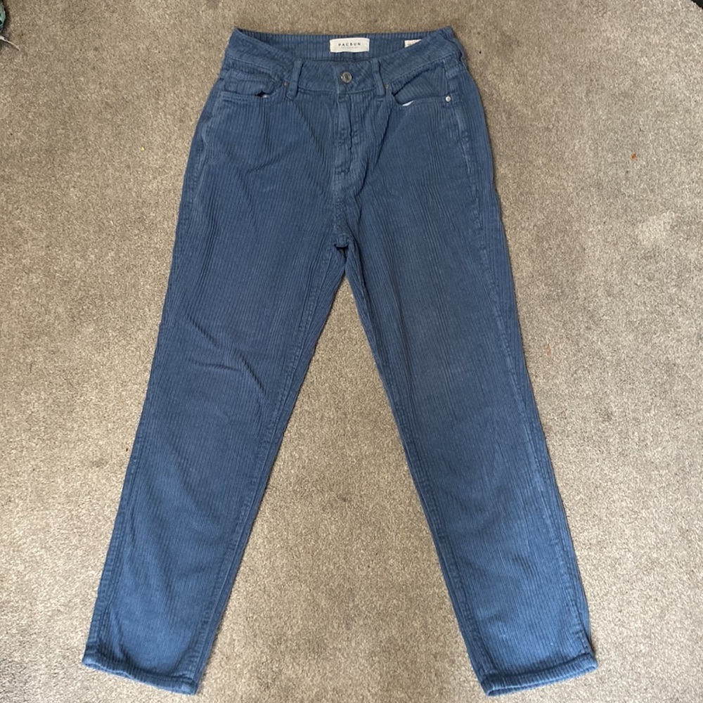 Pacsun Blue Corduroy High Rise Mom Jeans Size 25 - Picture 2 of 6